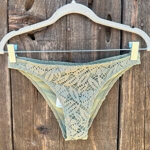 NWT Aerie American Eagle Army Green Crochet Cheeky Lace Bikini Bottoms
